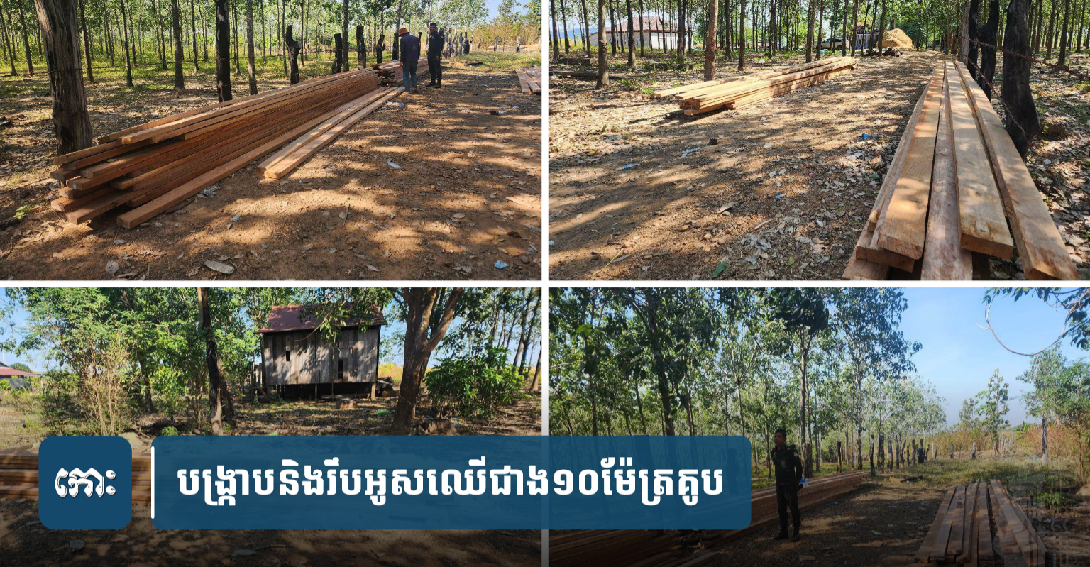 ប ង្ក្រាបនិង រឹបអូស ឈើ ជាង ១០ ម៉ែត្រគូប ស្តុក ក្នុង ចំការ កៅស៊ូ ស្រុក ...