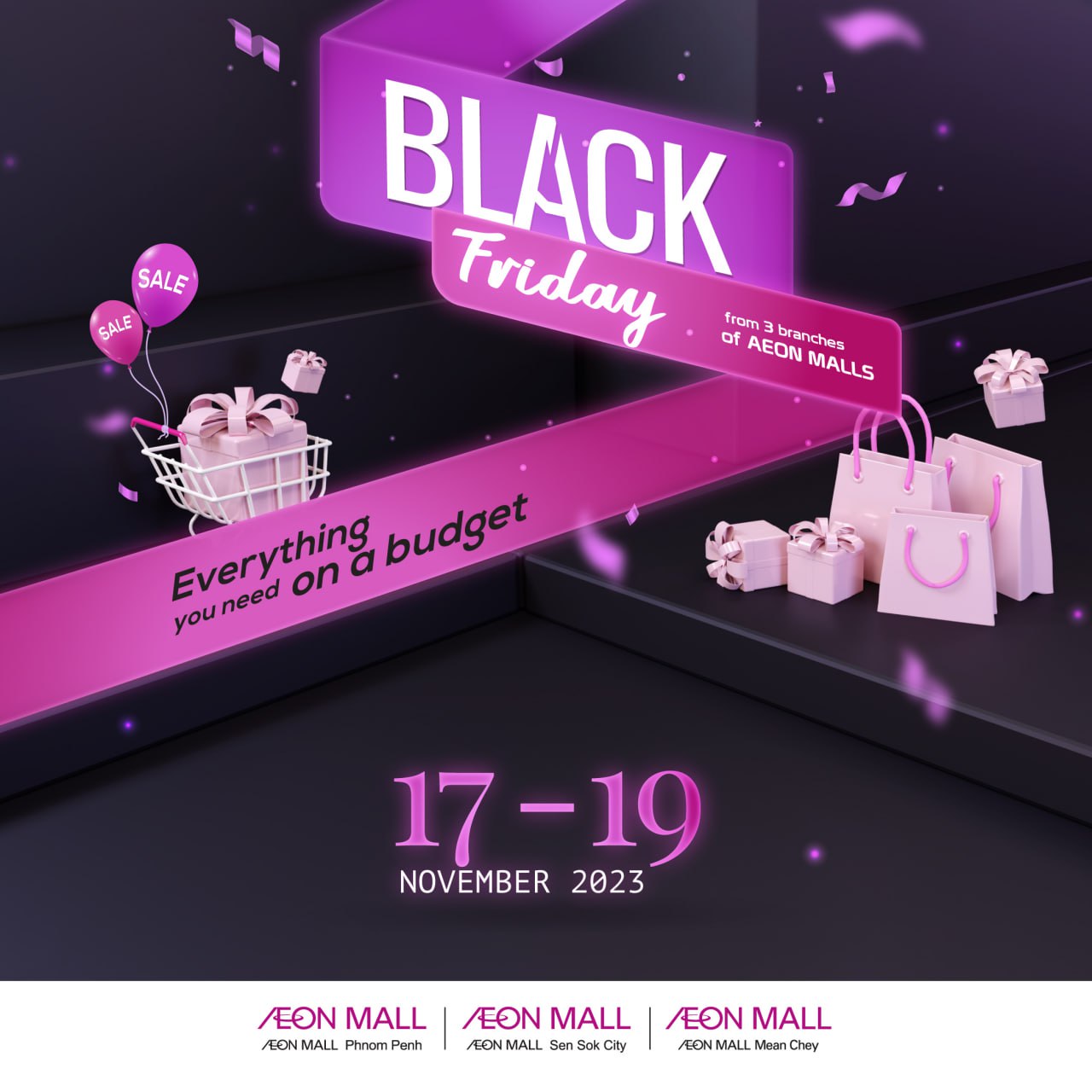 AEON MALLs Black Friday 2023 ការ លក់ បញ្ចុះតម្លៃ រហូត ដល់ ៧០ ពី ហាង